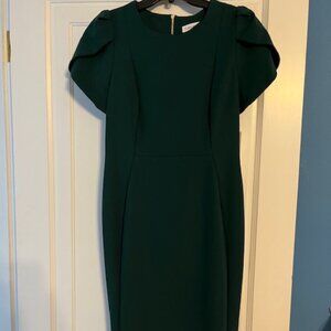Calvin Klein Green Tulip Sleeve Dress - Size 10